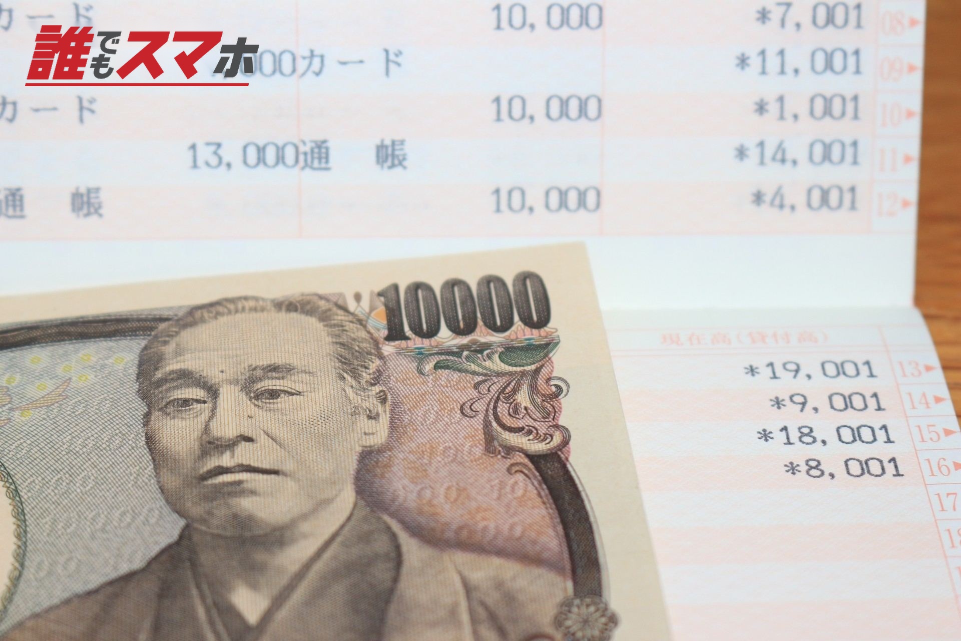 通帳と一万円札